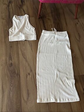 Zara 2-piece cream skirt set